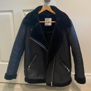 Zara Faux Fur Moto Jacket